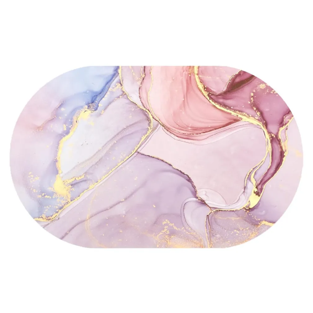 TAPPETO TAPPETINO ANTISCIVOLO DA BAGNO DOCCIA OVALE MORBIDO ASSORBENTE 38X58CM 87225