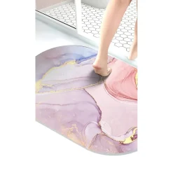 TAPPETO TAPPETINO ANTISCIVOLO DA BAGNO DOCCIA OVALE MORBIDO ASSORBENTE 38X58CM 87225