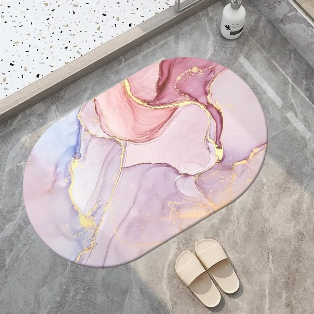 TAPPETO TAPPETINO ANTISCIVOLO DA BAGNO DOCCIA OVALE MORBIDO ASSORBENTE 38X58CM 87225