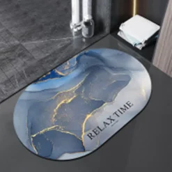 TAPPETO TAPPETINO ANTISCIVOLO DA BAGNO DOCCIA OVALE MORBIDO ASSORBENTE 38X58CM 87225