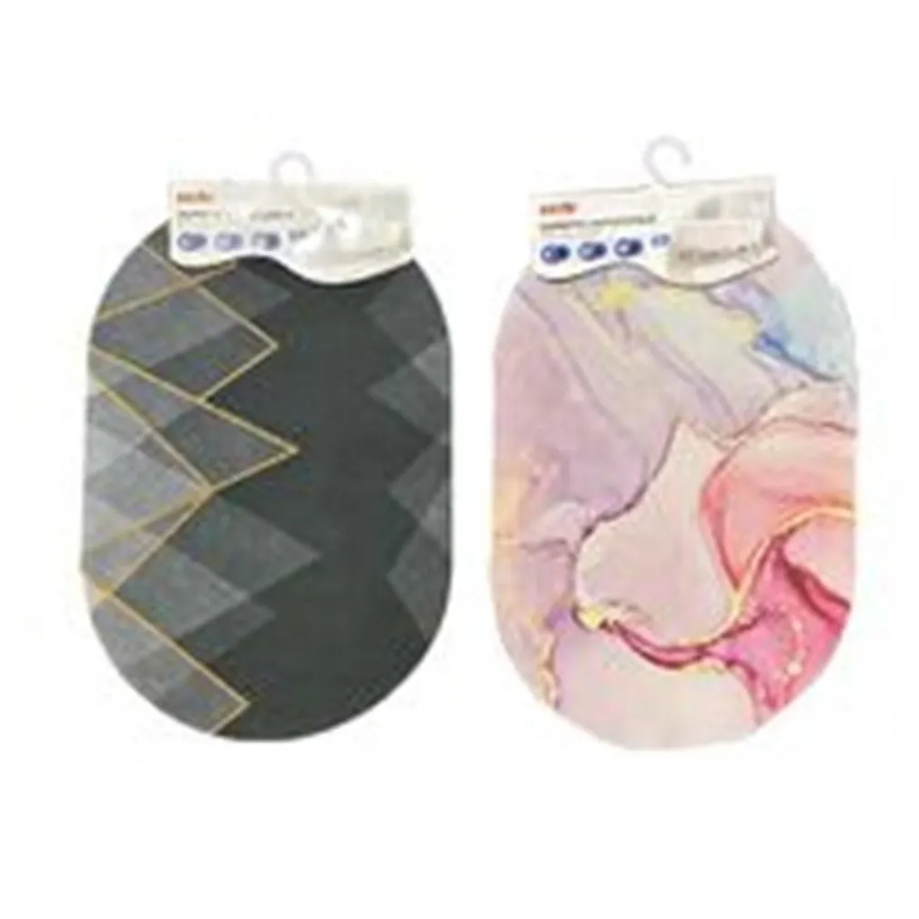 TAPPETO TAPPETINO ANTISCIVOLO DA BAGNO DOCCIA OVALE MORBIDO ASSORBENTE 38X58CM 87225