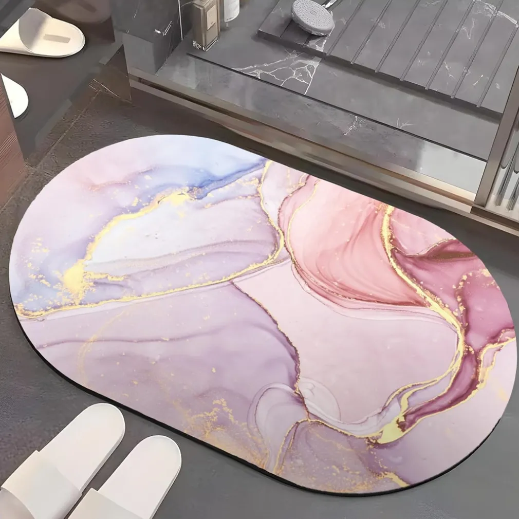 TAPPETO TAPPETINO ANTISCIVOLO DA BAGNO DOCCIA OVALE MORBIDO ASSORBENTE 38X58CM 87225