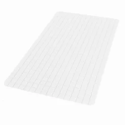 TAPPETO TAPPETINO ANTISCIVOLO BAGNO ARREDO 69X39 CM BIANCO CON QUADRATINI 69816