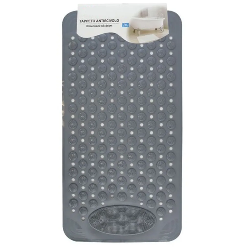TAPPETO TAPPETINO ANTISCIVOLO GRIGIO PER VASCA DA BAGNO DOCCIA 67 X 36 CM 87558