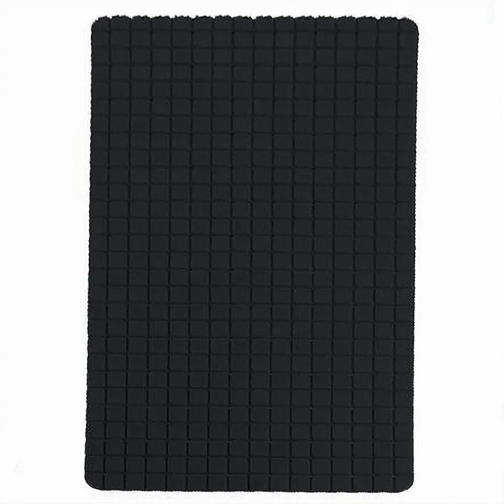 TAPPETO TAPPETINO ANTISCIVOLO PER BAGNO ARREDO 69X39CM NERO CON QUADRATINI 69775