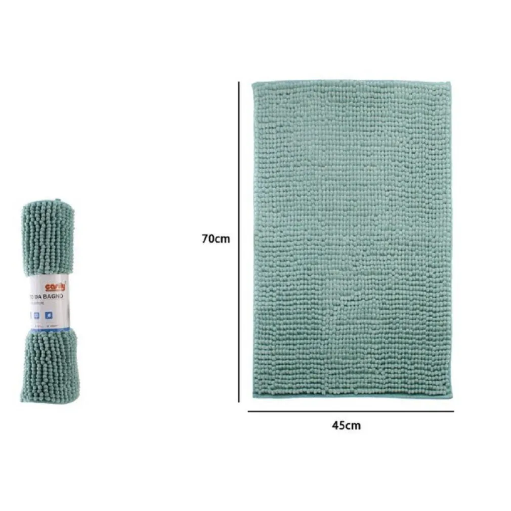 TAPPETO TAPPETINO ANTISCIVOLO PER ARREDO BAGNO 45X70 CM COLORE VERDE ACQUA 79919