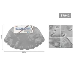 TAPPETO TAPPETINO ANTISCIVOLO IMPRONTE VASCA BAGNO DOCCIA 55 X 35CM GRIGIO 87942