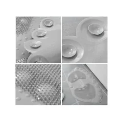TAPPETO TAPPETINO ANTISCIVOLO IMPRONTE VASCA BAGNO DOCCIA 55 X 35CM GRIGIO 87942