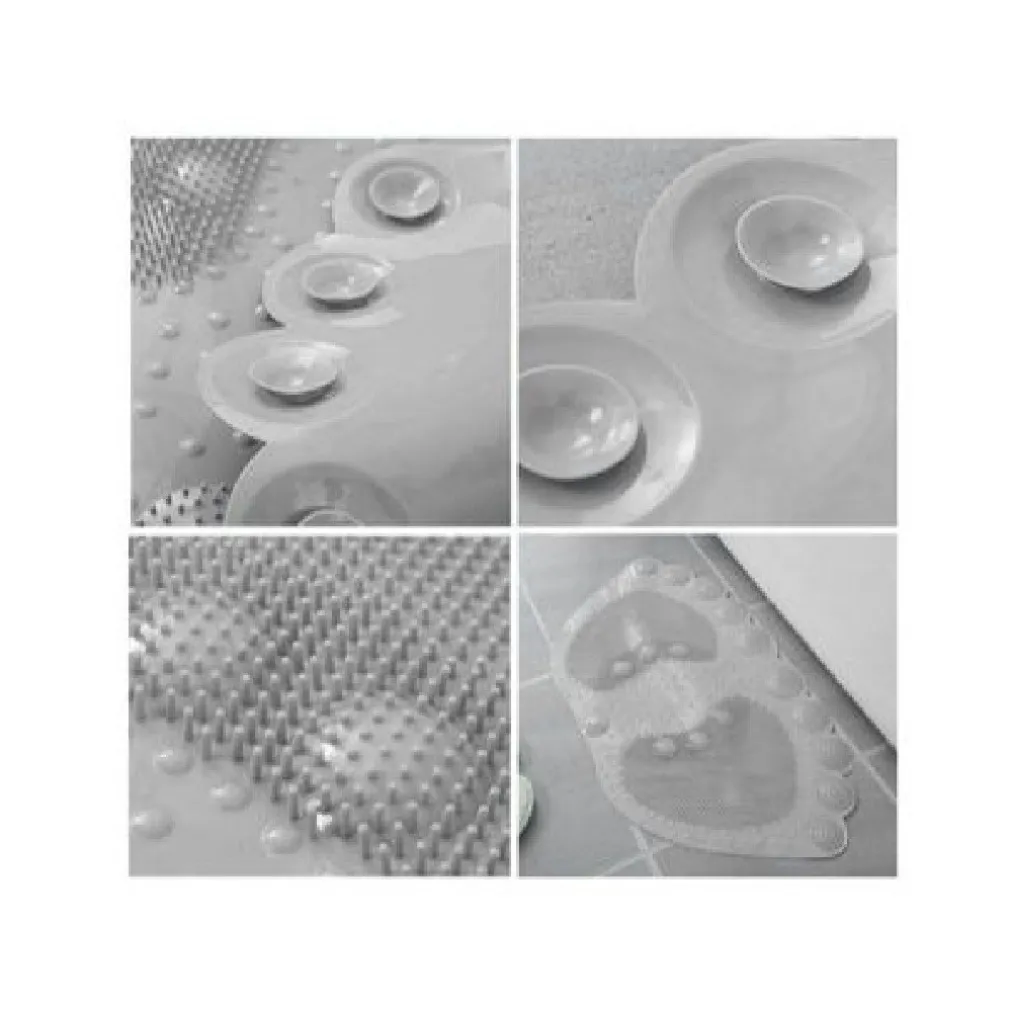 TAPPETO TAPPETINO ANTISCIVOLO IMPRONTE VASCA BAGNO DOCCIA 55 X 35CM GRIGIO 87942