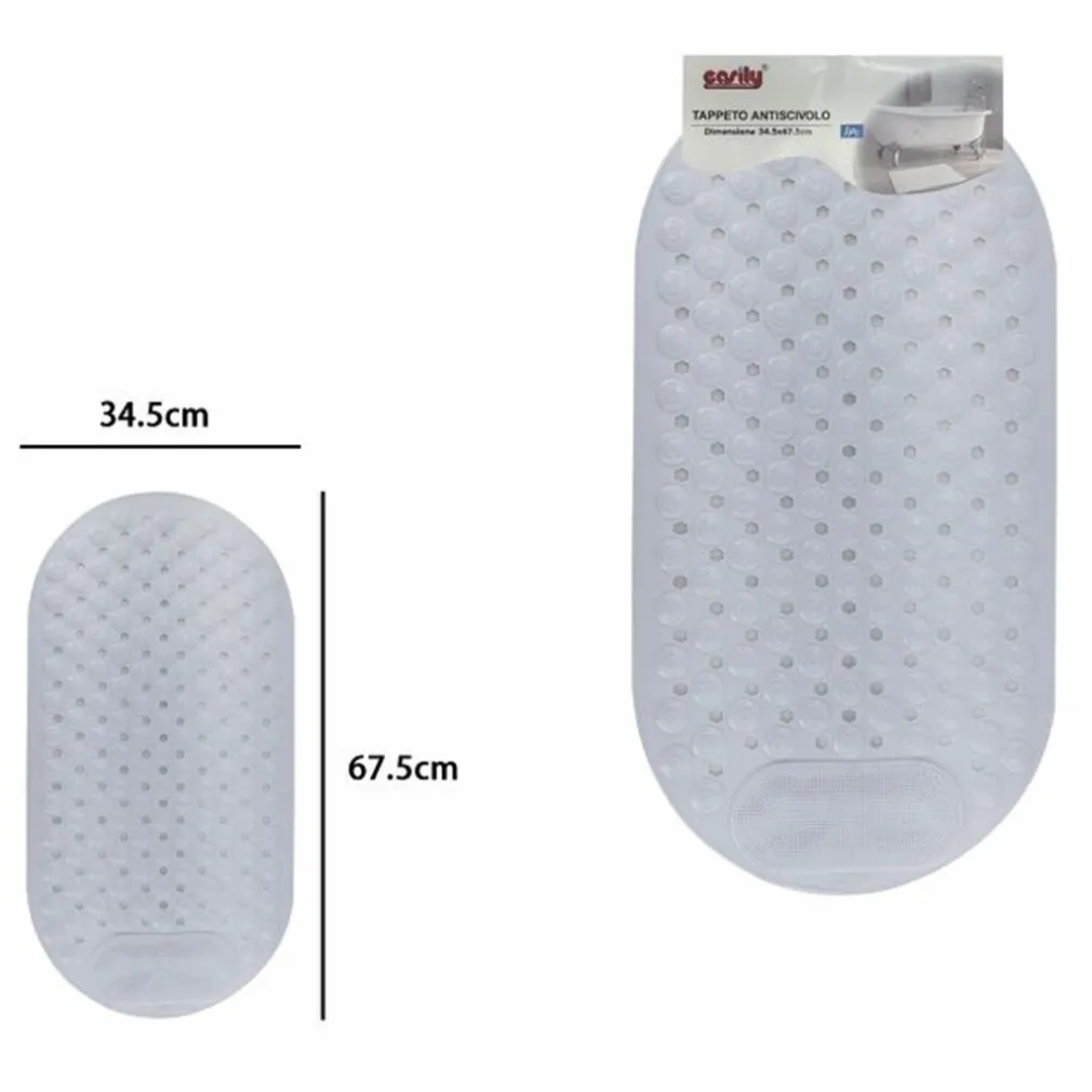 TAPPETO TAPPETINO ANTISCIVOLO PER VASCA DA BAGNO DOCCIA 34.5 X 67.5 CM BIANCO 10789