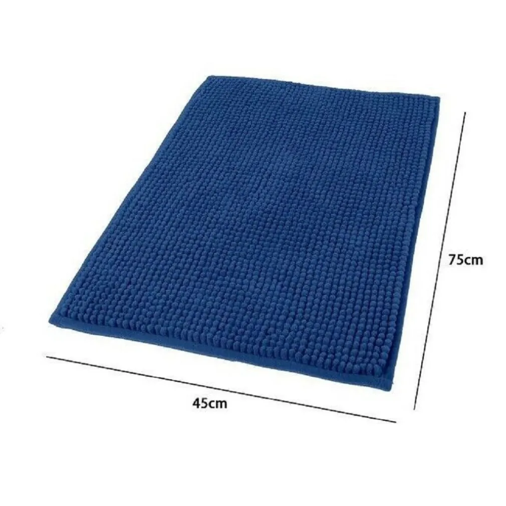 TAPPETO TAPPETINO ANTISCIVOLO PER BAGNO ARREDO 45 X 75 CM BLU IN TESSUTO 69866