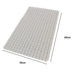 TAPPETO TAPPETINO ANTISCIVOLO BAGNO ARREDO 69 X 39CM GRIGIO CON QUADRATINI 69857