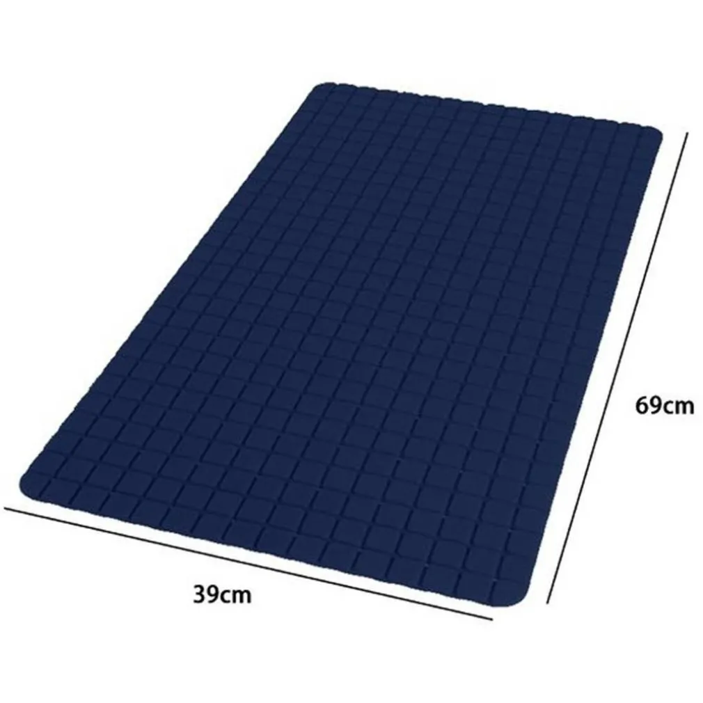 TAPPETO TAPPETINO ANTISCIVOLO PER BAGNO ARREDO 69X39CM BLU CON QUADRATINI 69899