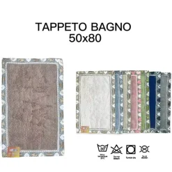 TAPPETO TAPPETINO BAGNO ASSORBENTE DECORAZIONE ART HEART IN VARI COLORI 50X80 CM