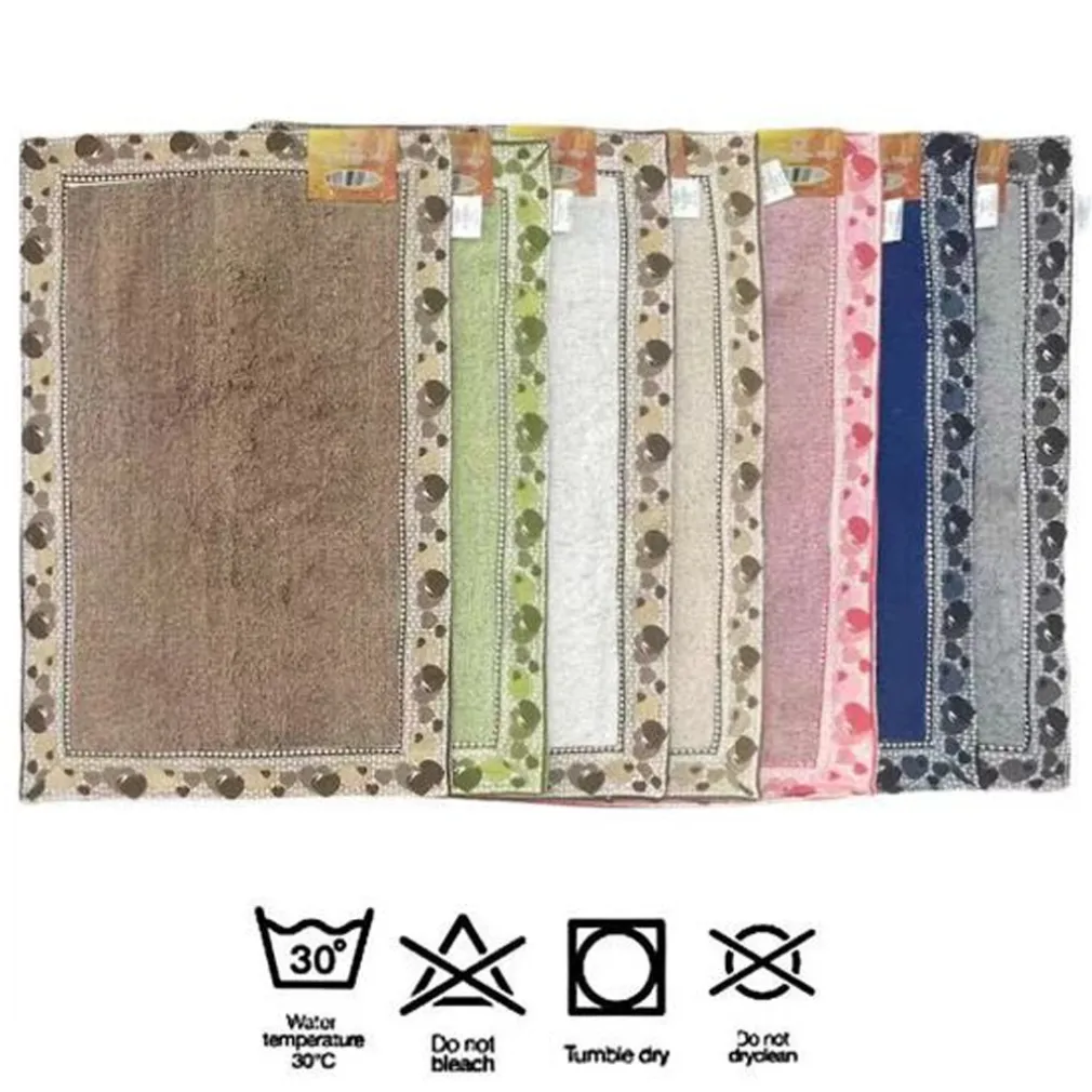 TAPPETO TAPPETINO BAGNO ASSORBENTE DECORAZIONE CUORI IN VARI COLORI 60X110 CM