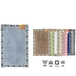 TAPPETO TAPPETINO BAGNO ASSORBENTE DECORAZIONE CUORI IN VARI COLORI 60X110 CM