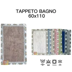 TAPPETO TAPPETINO BAGNO ASSORBENTE DECORAZIONE ART HEART IN VARI COLORI 60X110CM