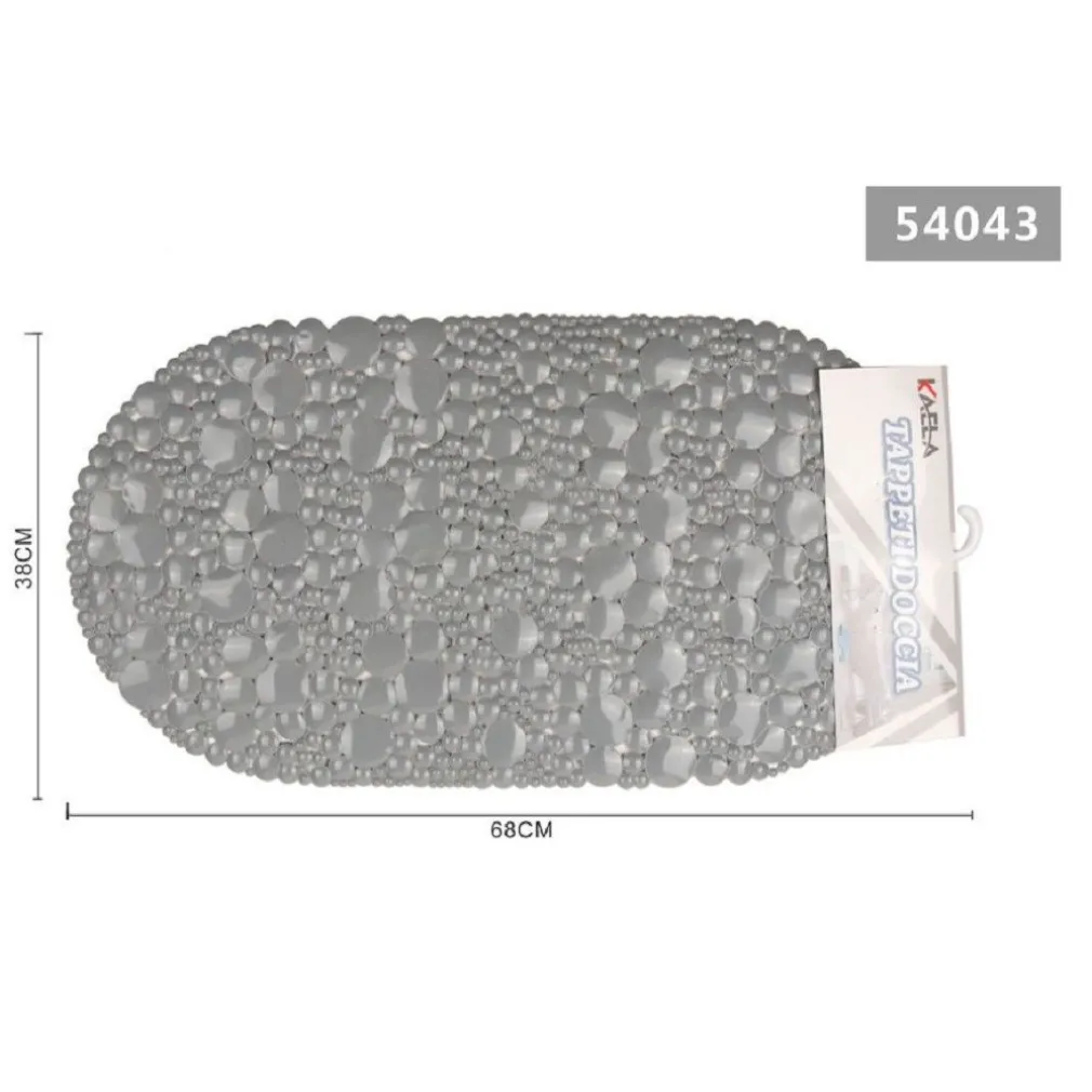 TAPPETO TAPPETINO DOCCIA VASCA ANTISCIVOLO PER BAGNO ARREDO GRIGIO 38X68CM 54043