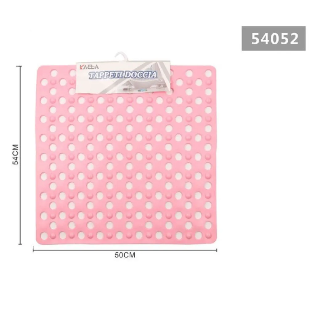 TAPPETO TAPPETINO DOCCIA ANTISCIVOLO QUADRATO 50X54 CM VASCA DA BAGNO 54052 ROSA