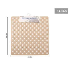 TAPPETO TAPPETINO DOCCIA ANTISCIVOLO QUADRATO 50X54CM VASCA BAGNO 54048 BEIGE SCURO