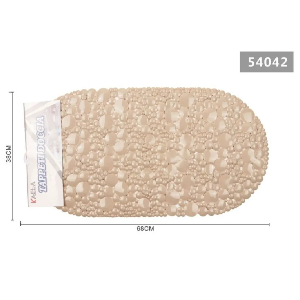TAPPETO TAPPETINO DOCCIA VASCA ANTISCIVOLO PER BAGNO ARREDO BEIGE 38X68CM 54042