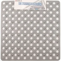 TAPPETO TAPPETINO DOCCIA ANTISCIVOLO QUADRATO 50X54CM VASCA BAGNO 54049 GRIGIO