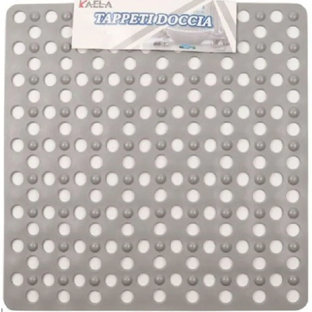 TAPPETO TAPPETINO DOCCIA ANTISCIVOLO QUADRATO 50X54CM VASCA BAGNO 54049 GRIGIO