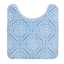 TAPPETO TAPPETINO GIROWATER ARREDO BAGNO CELESTE FANTASIA CON MAIOLICHE 87033