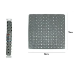 TAPPETO TAPPETINO GRIGIO ANTISCIVOLO PER VASCA DA BAGNO DOCCIA 52 X 52 CM 79761