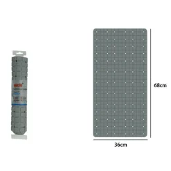 TAPPETO TAPPETINO IN PVC ANTISCIVOLO VASCA DA BAGNO DOCCIA 68X36CM 79755 GRIGIA