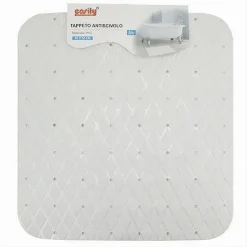 TAPPETO TAPPETINO IN PVC ANTISCIVOLO PER VASCA BAGNO DOCCIA 50X50CM 79726 BIANCO