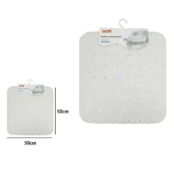 TAPPETO TAPPETINO IN PVC ANTISCIVOLO PER VASCA BAGNO DOCCIA 50X50CM 79726 BIANCO