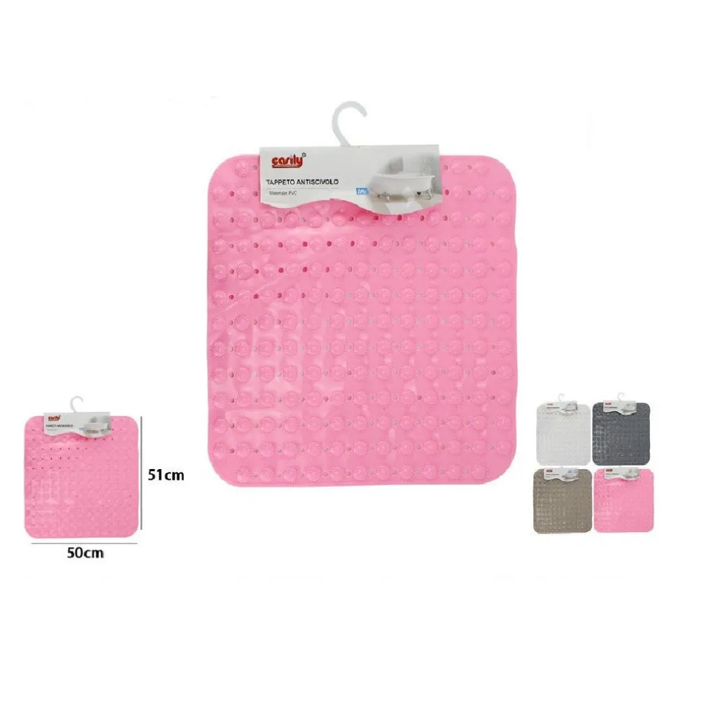 TAPPETO TAPPETINO IN PVC ANTISCIVOLO PER VASCA DA BAGNO DOCCIA 51 X 50 CM 59634