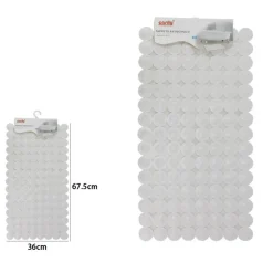 TAPPETO TAPPETINO IN PVC ANTISCIVOLO PER VASCA DA BAGNO DOCCIA 67.5X36CM BIANCA 59610