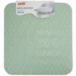 TAPPETO TAPPETINO IN PVC ANTISCIVOLO PER VASCA BAGNO DOCCIA 50X50CM 79728 VERDE