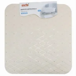 TAPPETO TAPPETINO IN PVC ANTISCIVOLO PER VASCA BAGNO DOCCIA 50X50 CM 79729 BEIGE