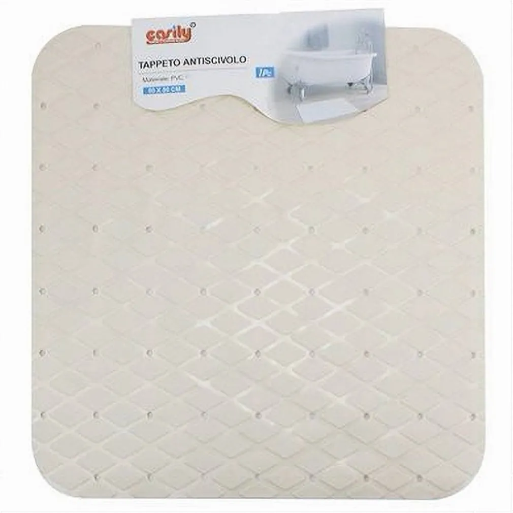 TAPPETO TAPPETINO IN PVC ANTISCIVOLO PER VASCA BAGNO DOCCIA 50X50 CM 79729 BEIGE