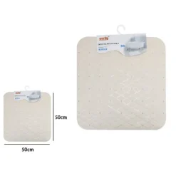 TAPPETO TAPPETINO IN PVC ANTISCIVOLO PER VASCA BAGNO DOCCIA 50X50 CM 79729 BEIGE