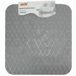 TAPPETO TAPPETINO IN PVC ANTISCIVOLO PER VASCA BAGNO DOCCIA 50X50CM 79731 GRIGIO