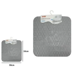 TAPPETO TAPPETINO IN PVC ANTISCIVOLO PER VASCA BAGNO DOCCIA 50X50CM 79731 GRIGIO