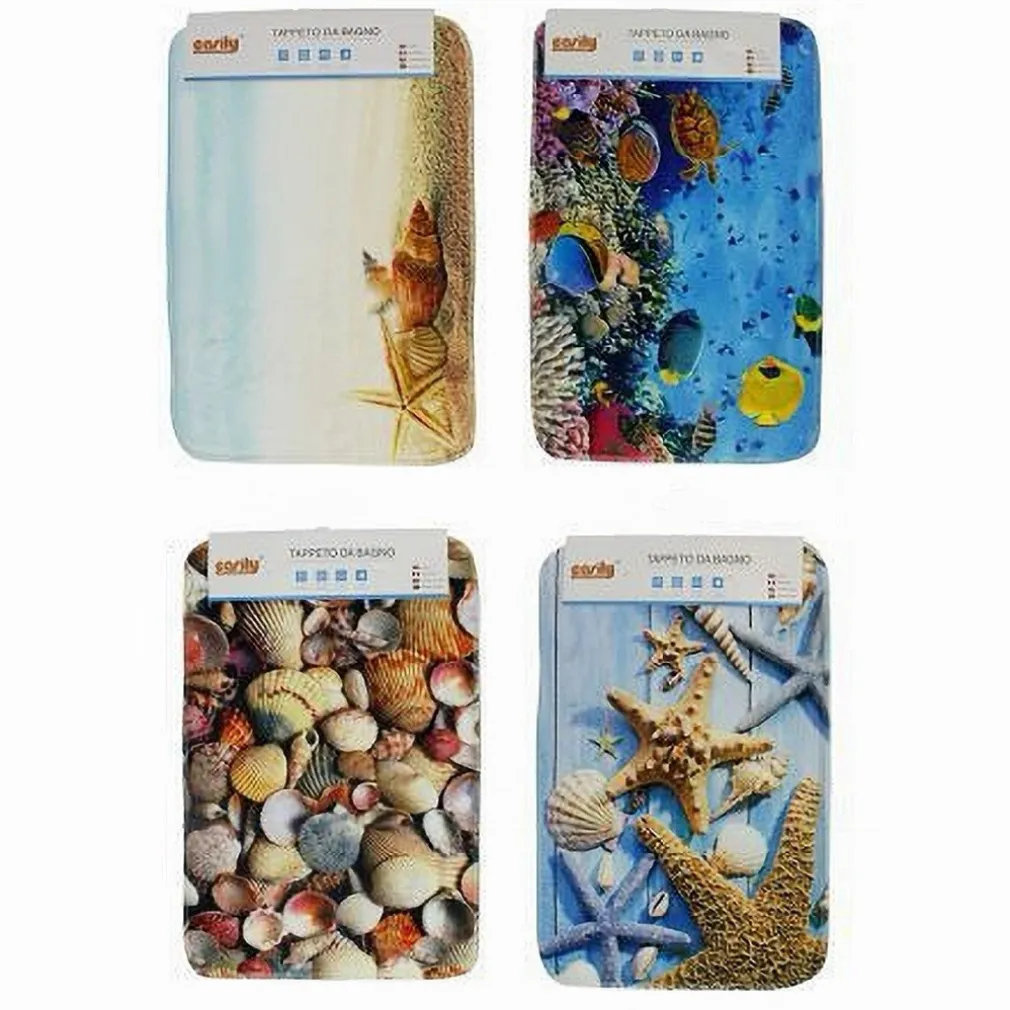 TAPPETO TAPPETINO IN TESSUTO ARREDO BAGNO ANTISCIVOLO STILE MARINO 40X60CM 79442