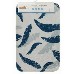 TAPPETO TAPPETINO IN TESSUTO ARREDO DA BAGNO ANTISCIVOLO CON PIUME 40X60CM 79439