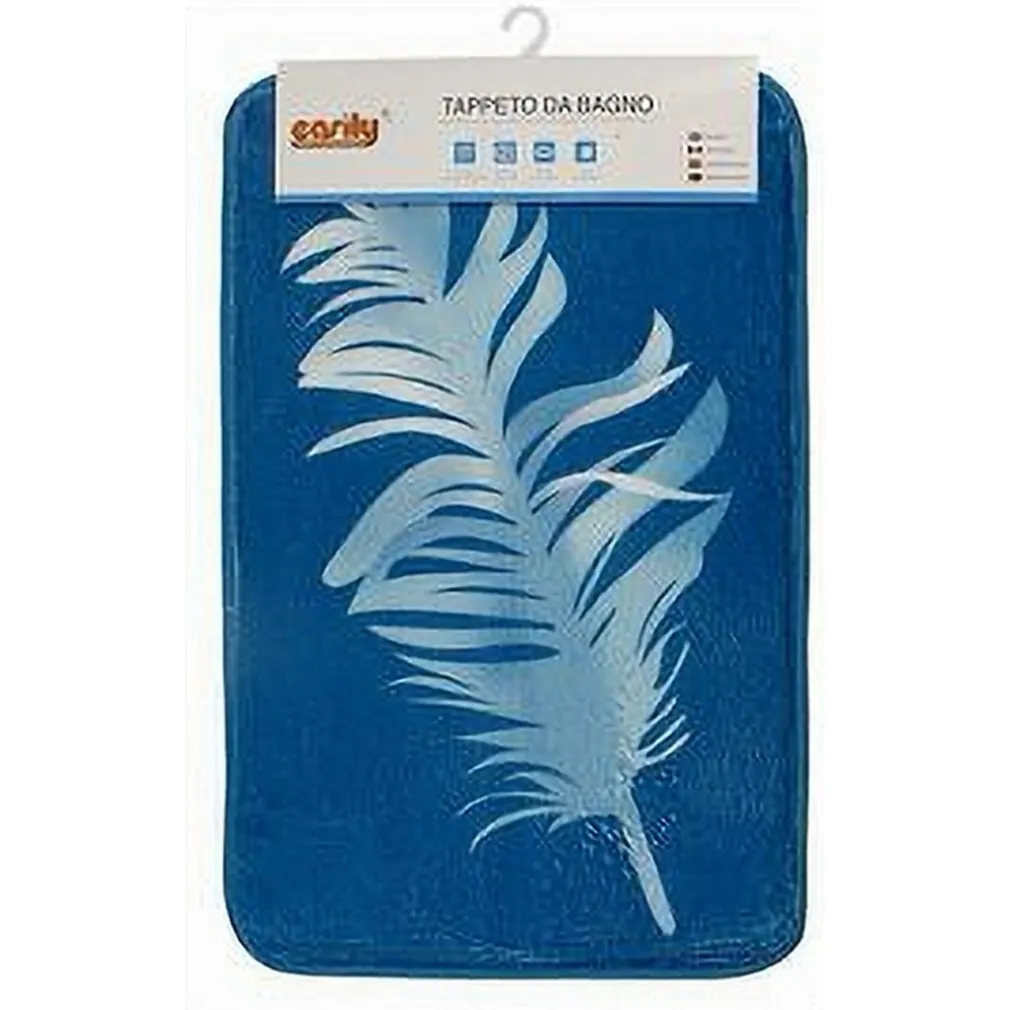 TAPPETO TAPPETINO IN TESSUTO ARREDO DA BAGNO ANTISCIVOLO CON PIUME 40X60CM 79439
