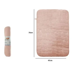 TAPPETO TAPPETINO IN TESSUTO EFFETTO SASSI PER ARREDO BAGNO 45 X 70CM 79928 ROSA