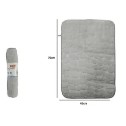 TAPPETO TAPPETINO IN TESSUTO EFFETTO SASSI PER ARREDO BAGNO 45X70CM 79932 GRIGIO