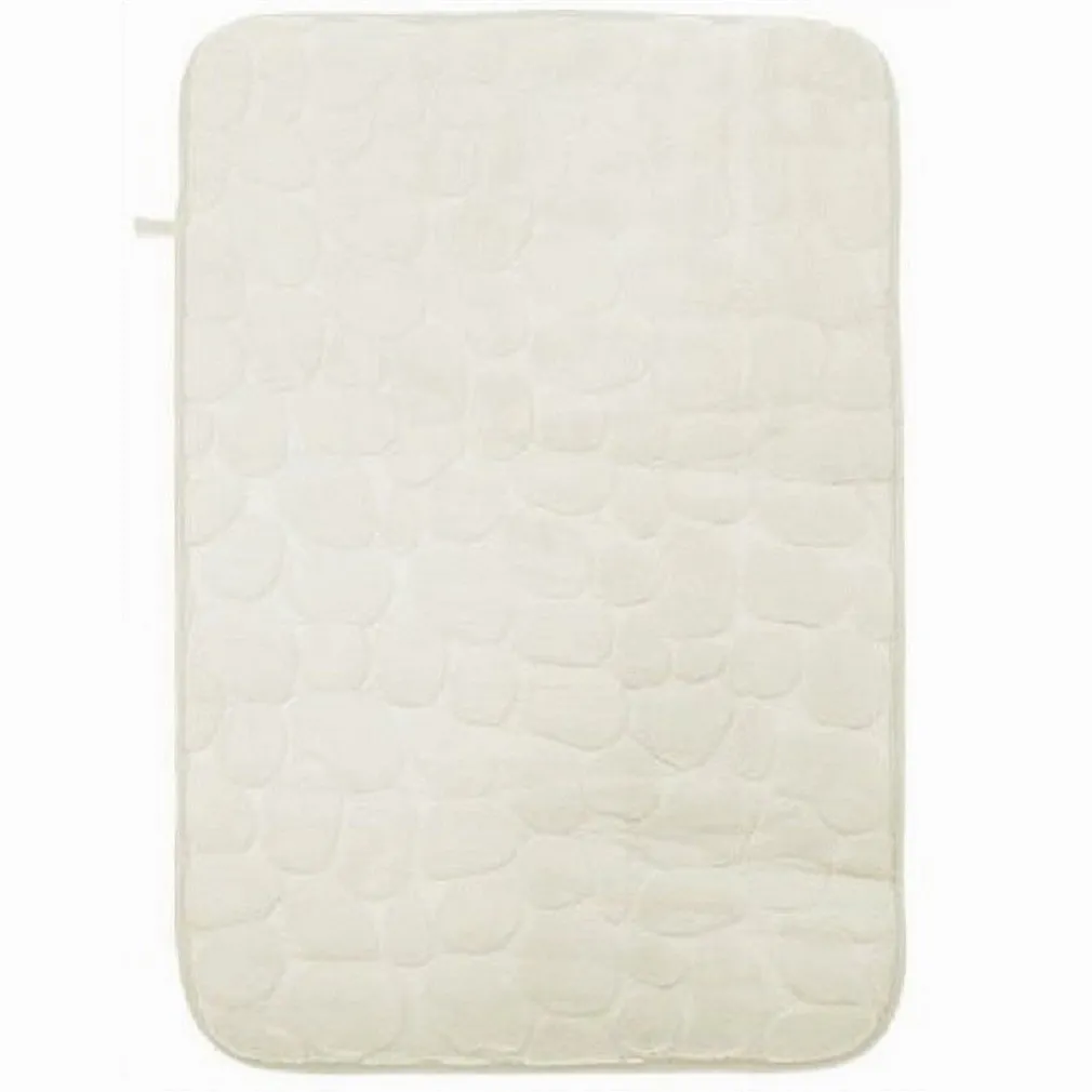 TAPPETO TAPPETINO IN TESSUTO EFFETTO SASSI PER ARREDO BAGNO 45X70CM 79927 BIANCO