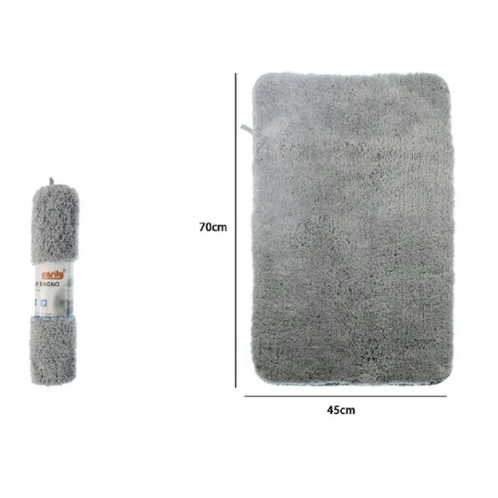 TAPPETO TAPPETINO IN TESSUTO MORBIDO PER ARREDO BAGNO 45 X 70 CM GRIGIO 79926