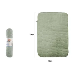 TAPPETO TAPPETINO IN TESSUTO EFFETTO SASSI PER ARREDO BAGNO 45X70 CM 79929 VERDE