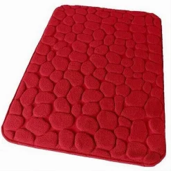 TAPPETO TAPPETINO IN TESSUTO PER BAGNO ARREDO 45X75 CM EFFETTO SASSI ROSSO 69935