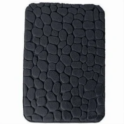 TAPPETO TAPPETINO IN TESSUTO PER BAGNO ARREDO 45X75 CM EFFETTO SASSI NERO 69770